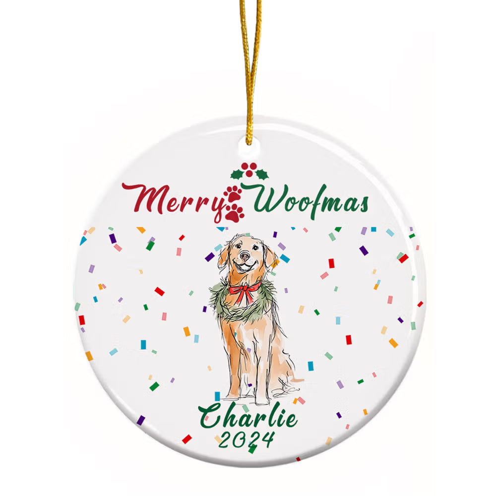 Custom Ornament with Photo Merry Dogmas Tree Hanging
