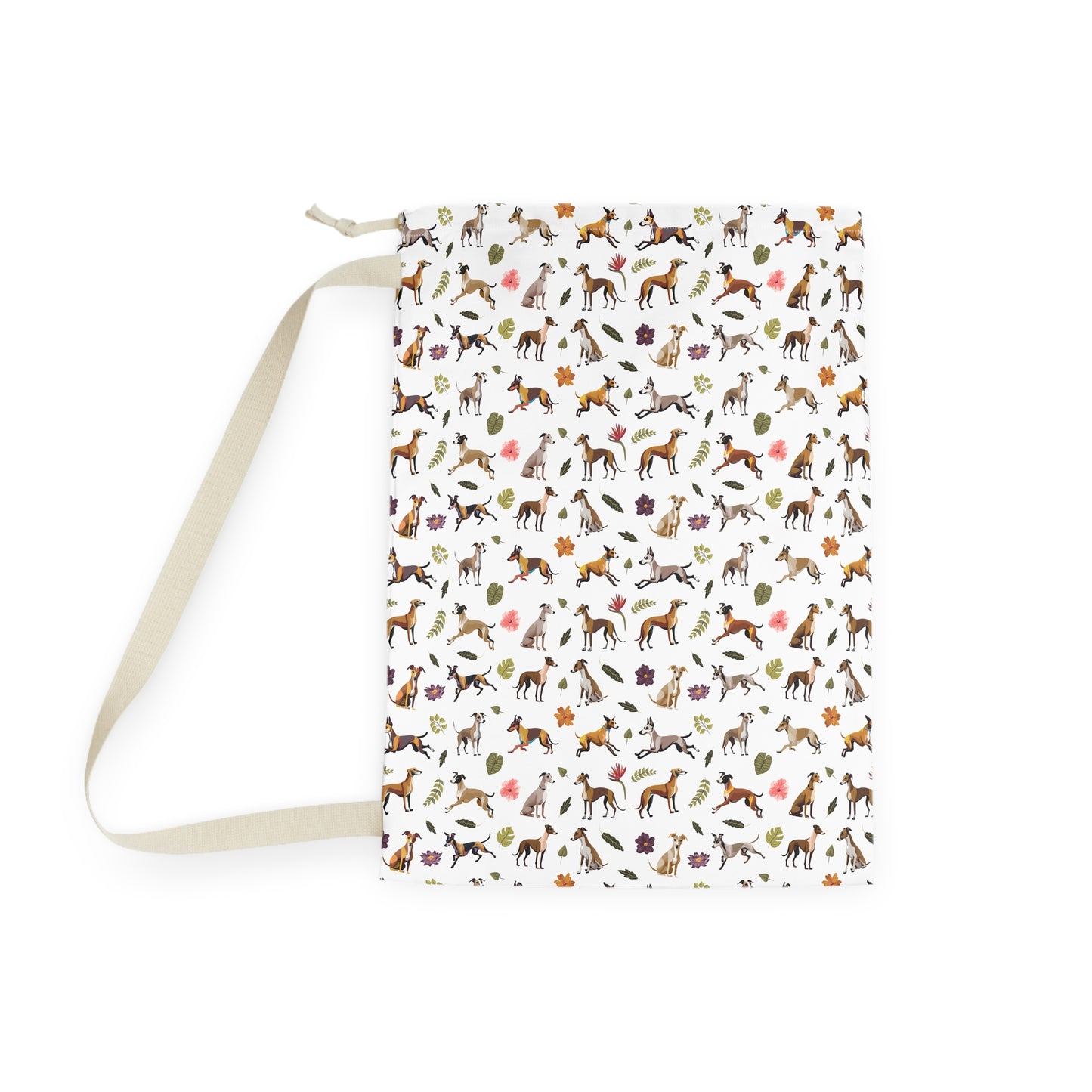 Whippet Dog Themed Print Laundry Bag