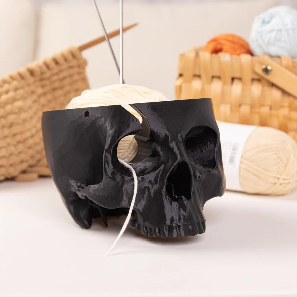 3D Printed Skull Yarn Storage Bowl Holder