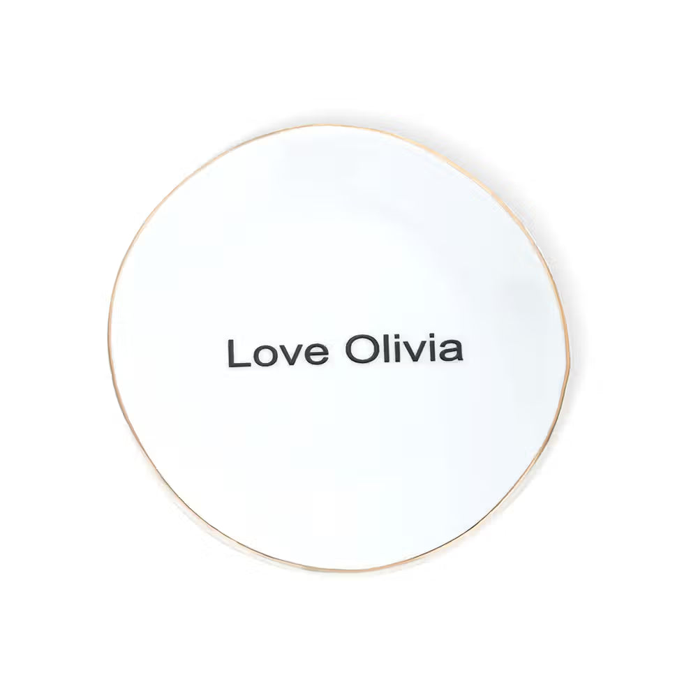 Custom Ceramic Jewelry Dish with Text or Handwriting Photo