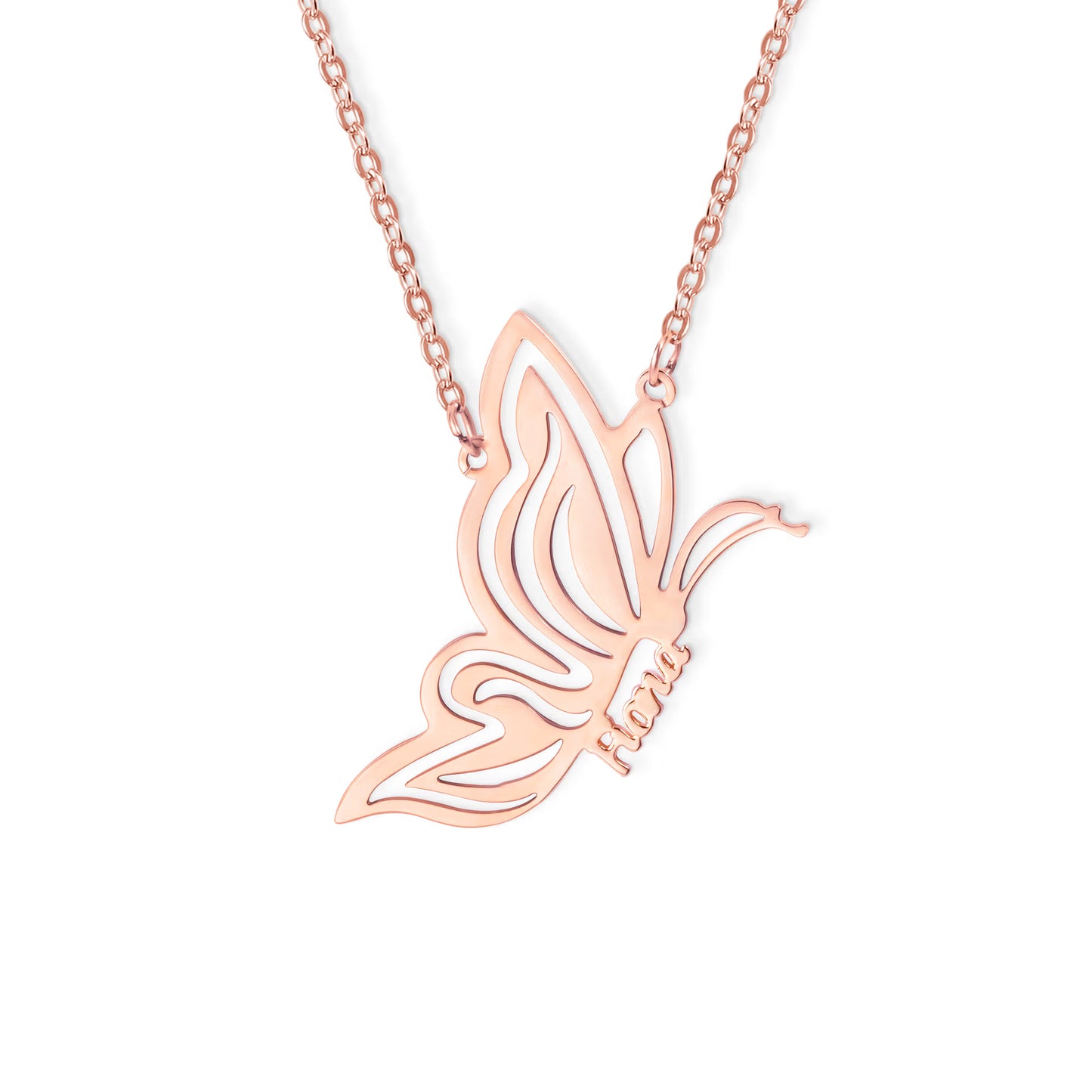 Personalized Dainty Butterfly Name Necklace