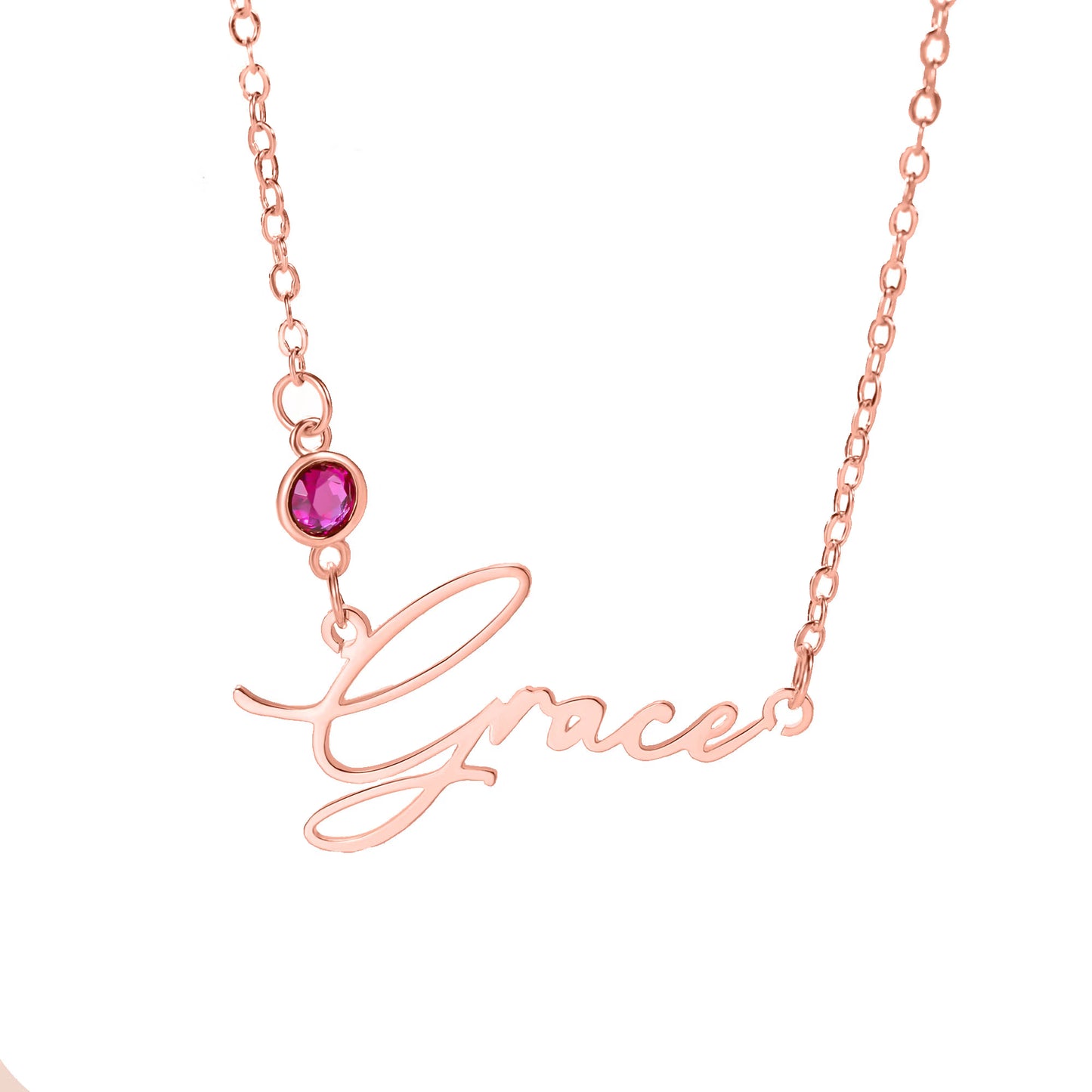 Personalized Dainty Name Necklace with Birthstone