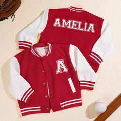 Personalisierte Varsity-Jacke für Kinder mit Namen und Initialen