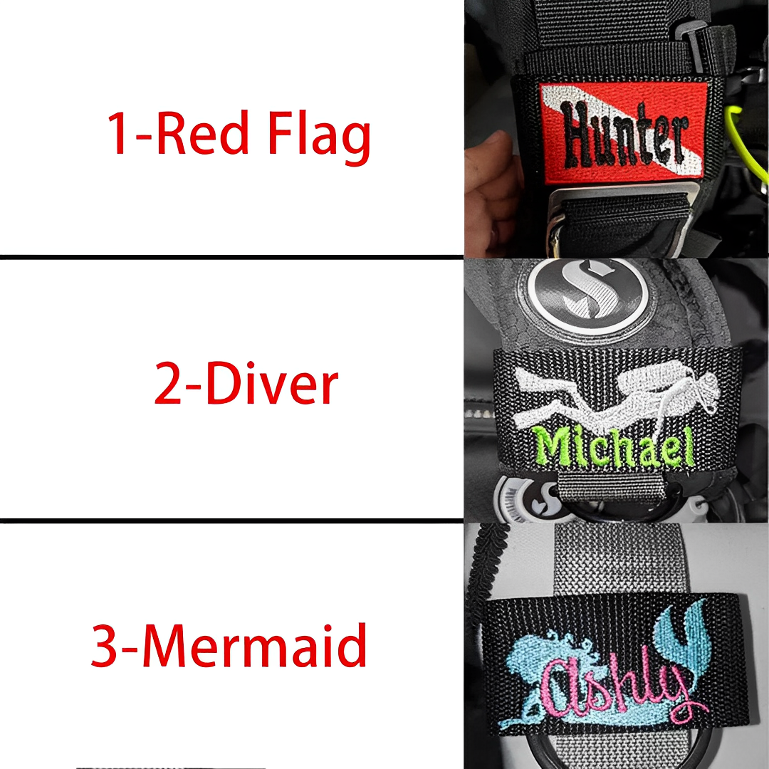 Personalized Embroidered Scuba Divers BCD Name Tag