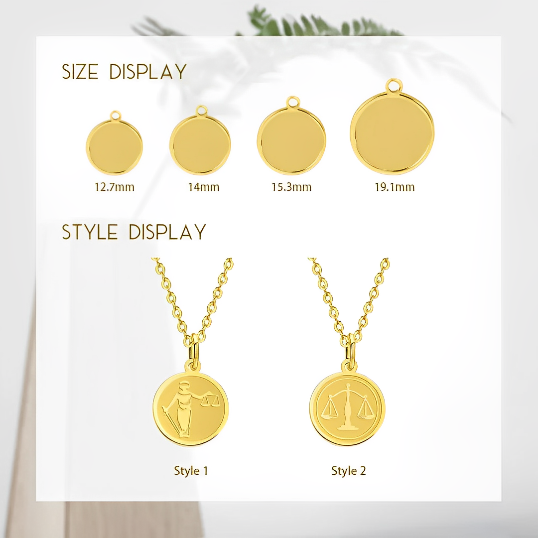 Customized Scale of Justice Necklace with Text Engraving