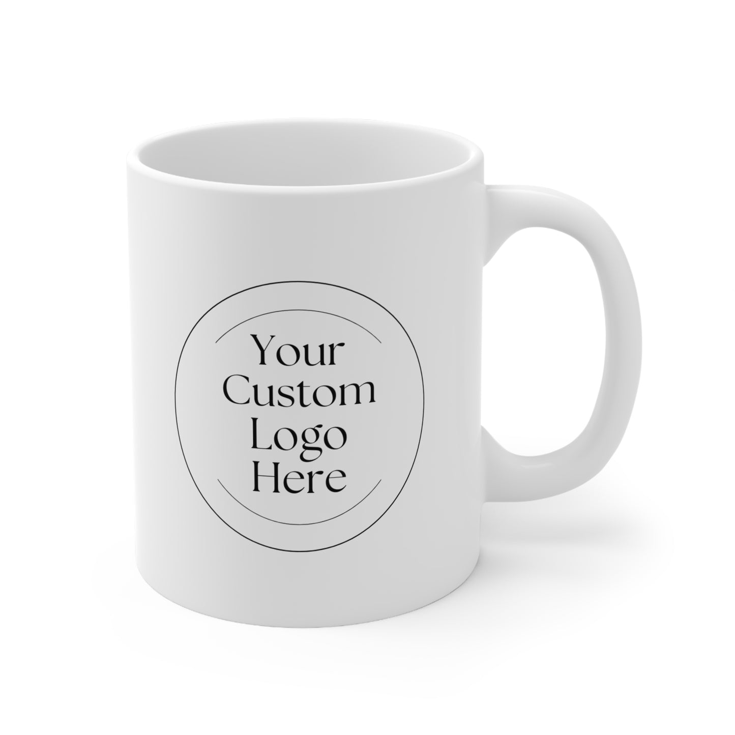 Custom Logo 11oz Ceramic Mug, Business/Company Logo Mug Gift