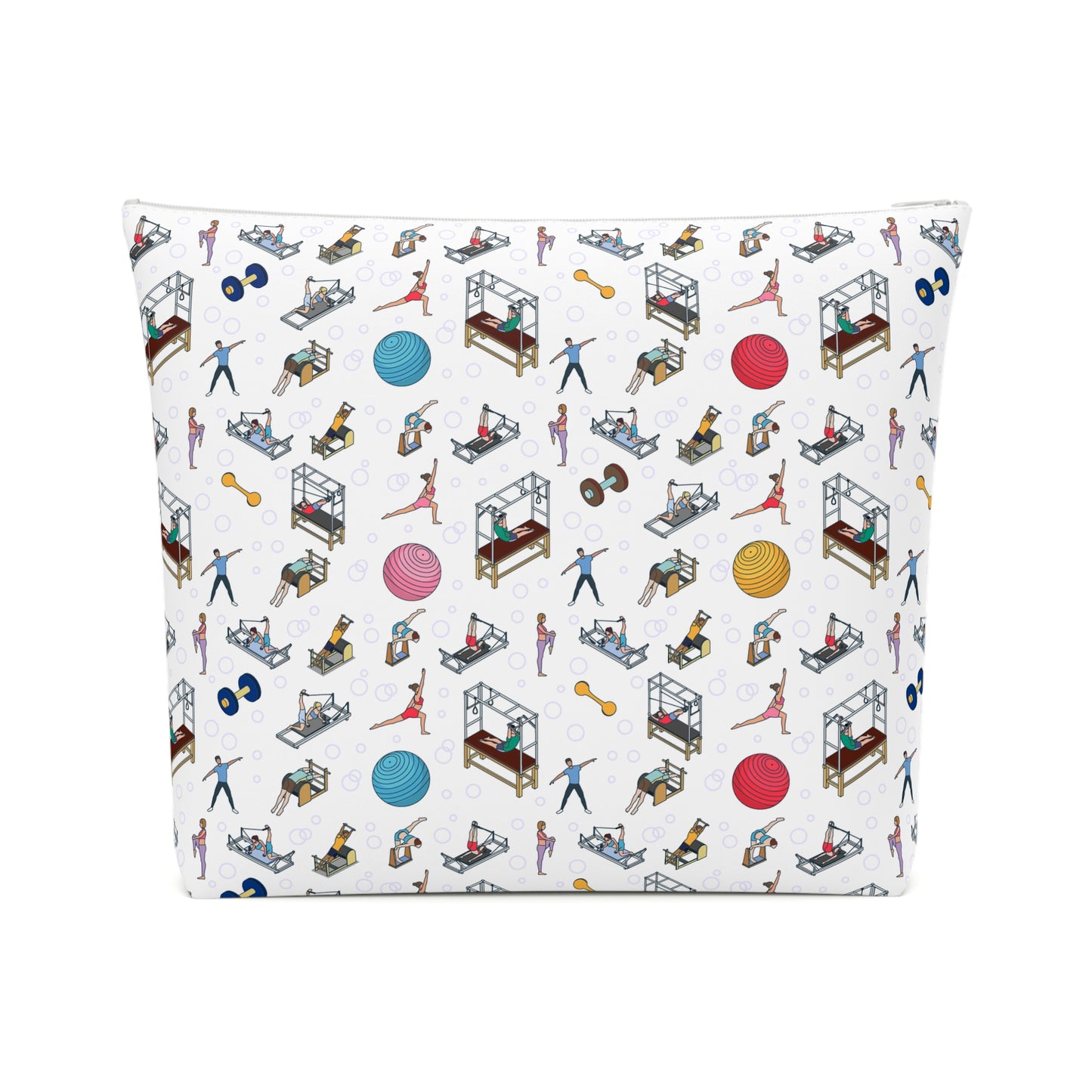 Pilates Print Cotton Cosmetic Bag/Makeup Organizer & Travel Pouch