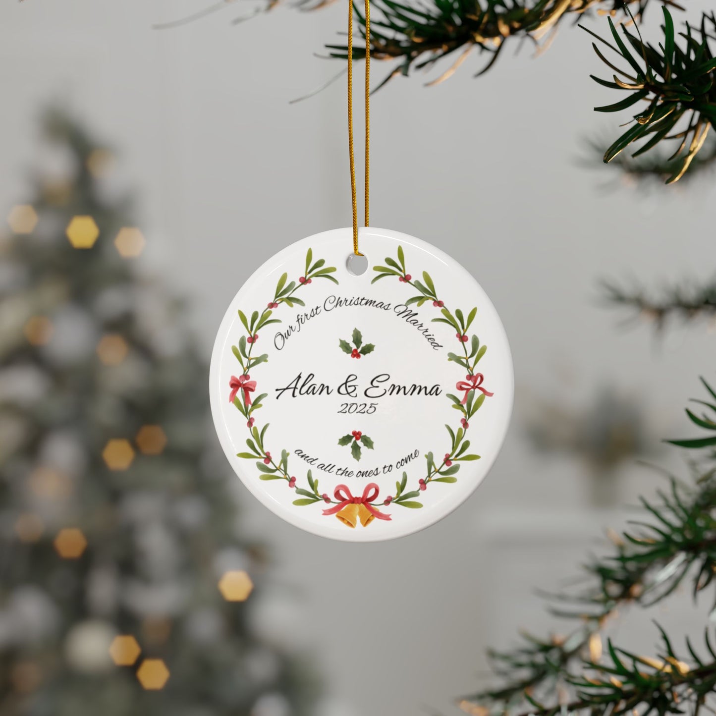 'Our First Christmas Married' Personalized Christmas Tree Ornaments