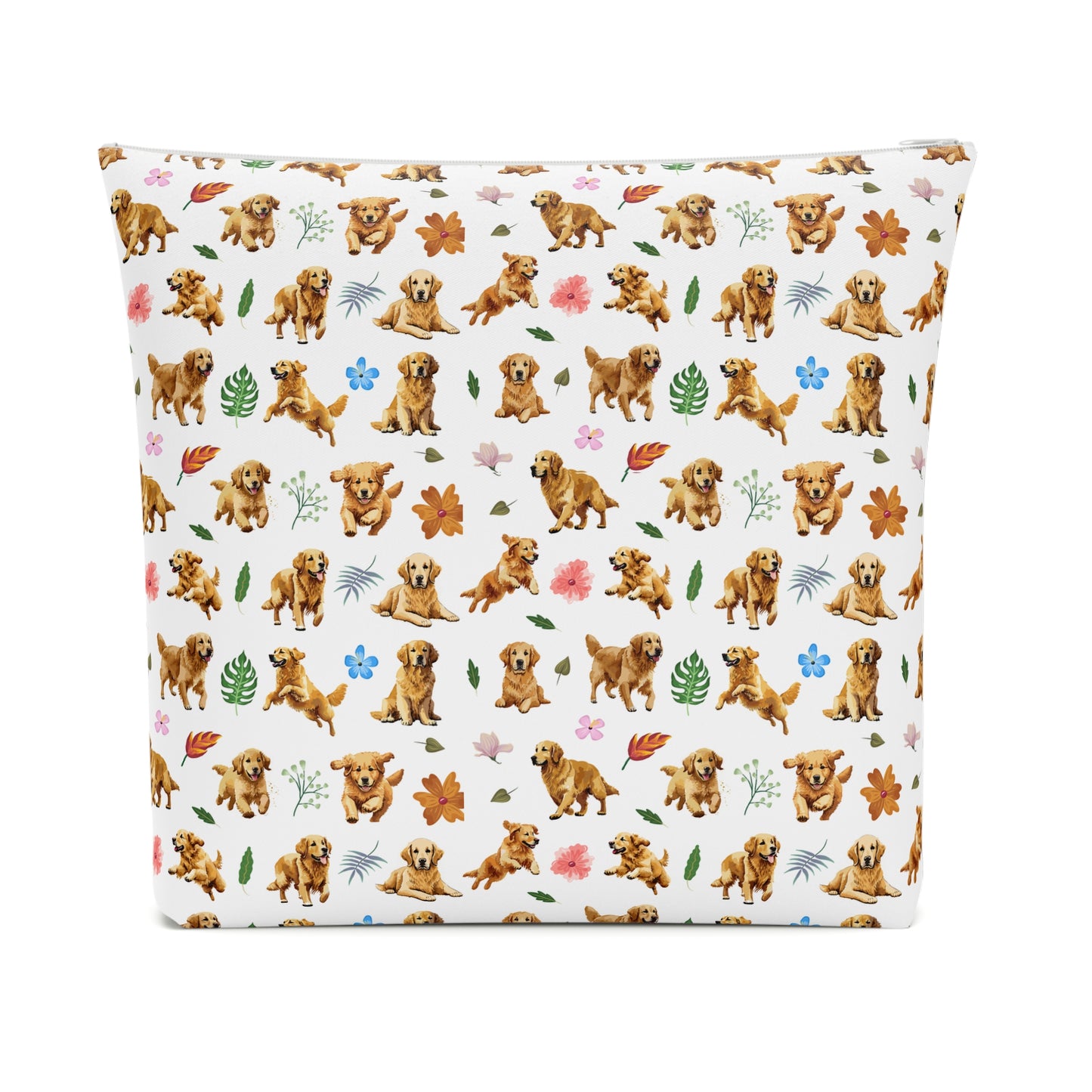 Golden Retriever Print Cotton Cosmetic Bag/Make up Organizer & Travel Pouch