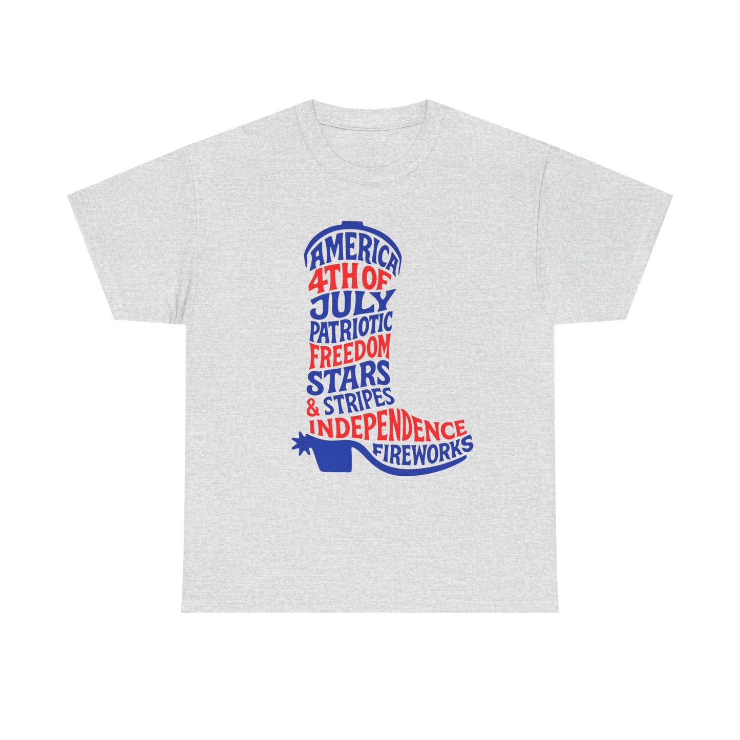 4th of July Cowboy Boot Words Graphic T-Shirt