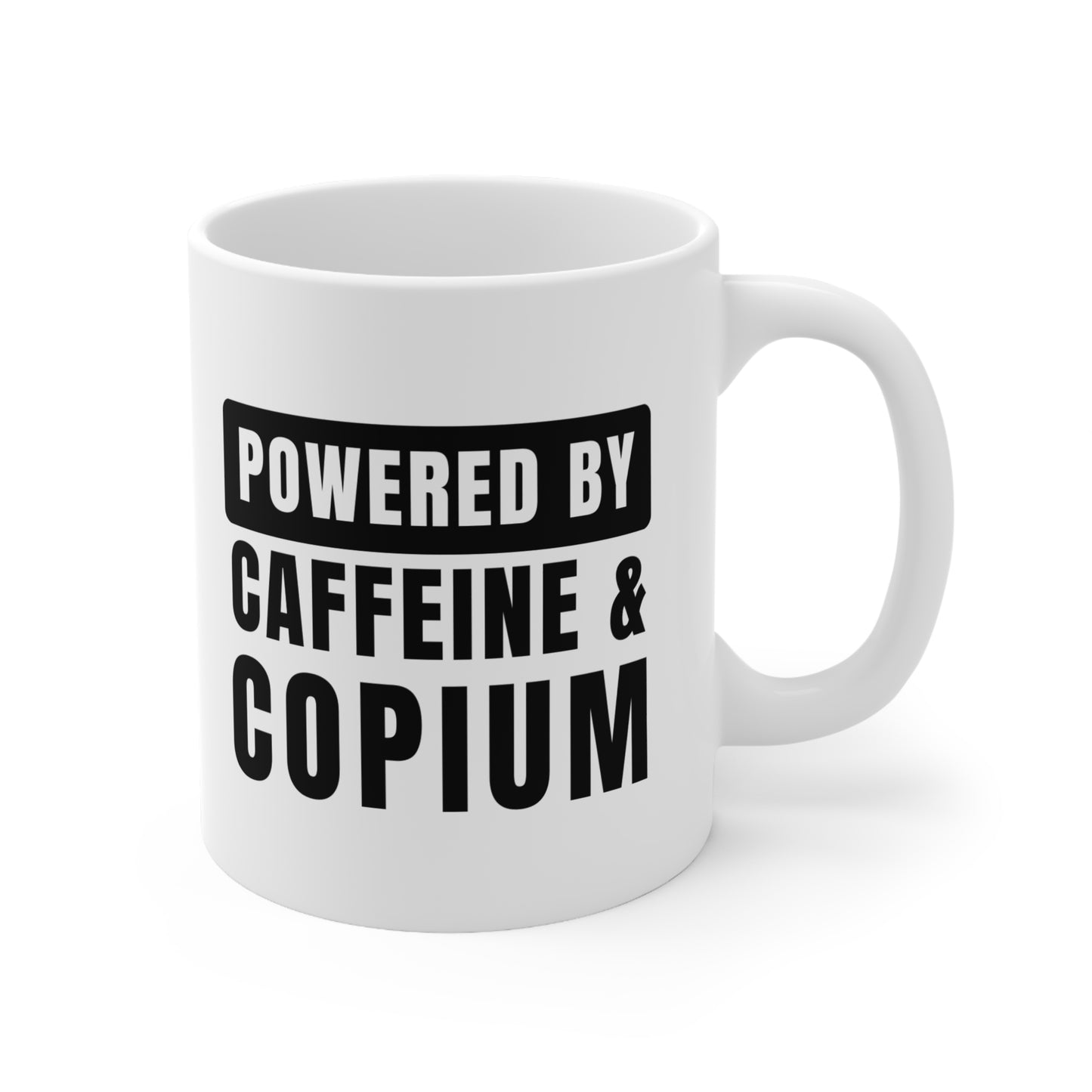 'Powered By Caffeine & Copium' Crypto Enthusiast 11oz Ceramic Mug