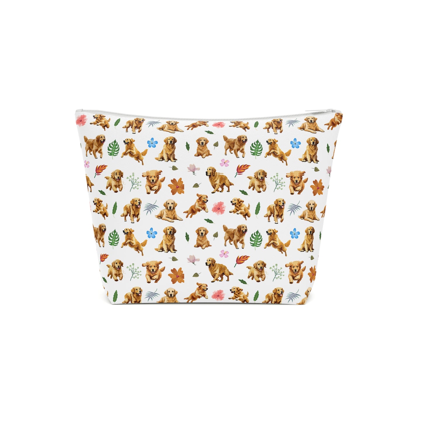 Golden Retriever Print Cotton Cosmetic Bag/Make up Organizer & Travel Pouch