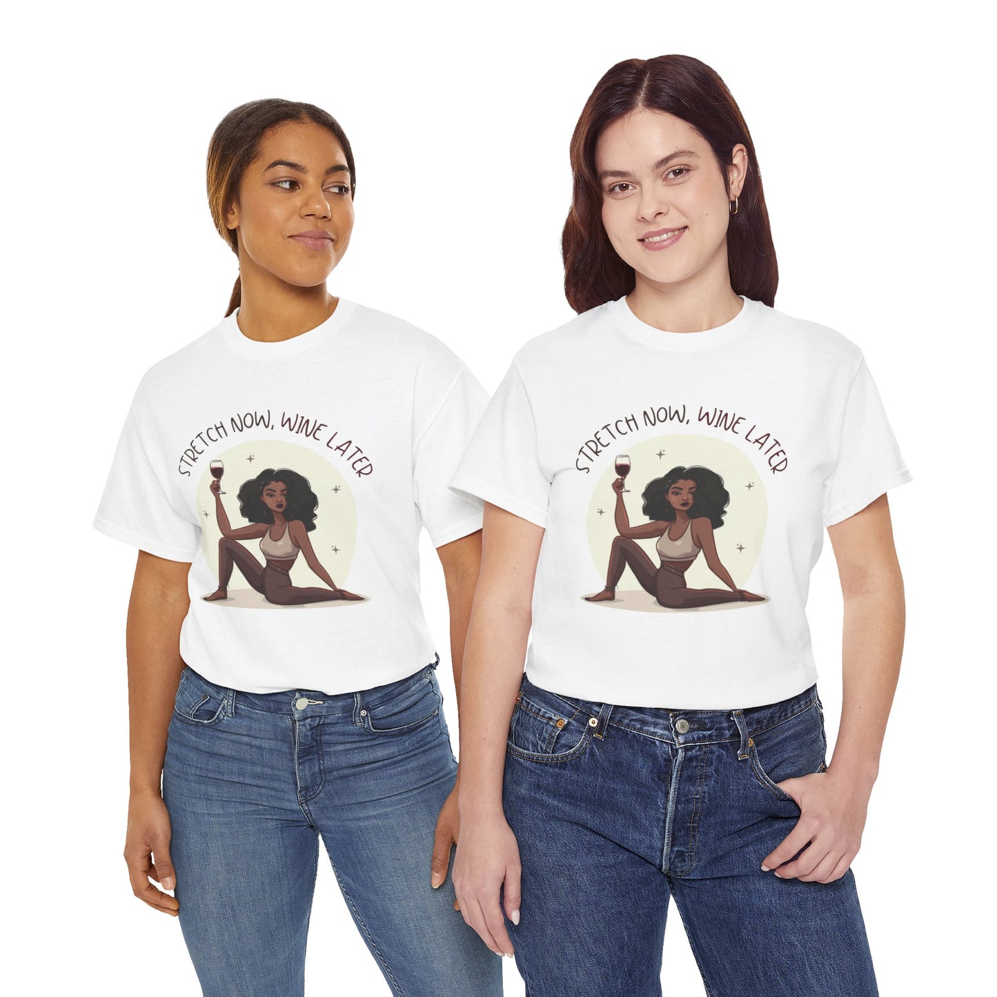 Yoga and Wine Lover Graphic T-Shirt (Black)
