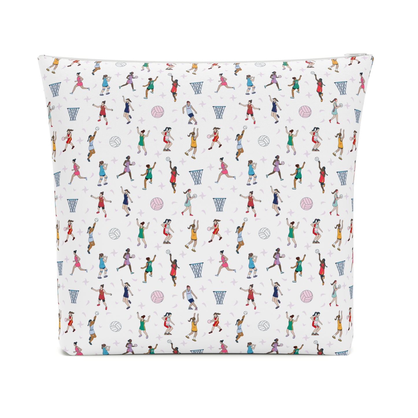 Netball Print Cotton Cosmetic Bag/Makeup Organizer/Travel Pouch