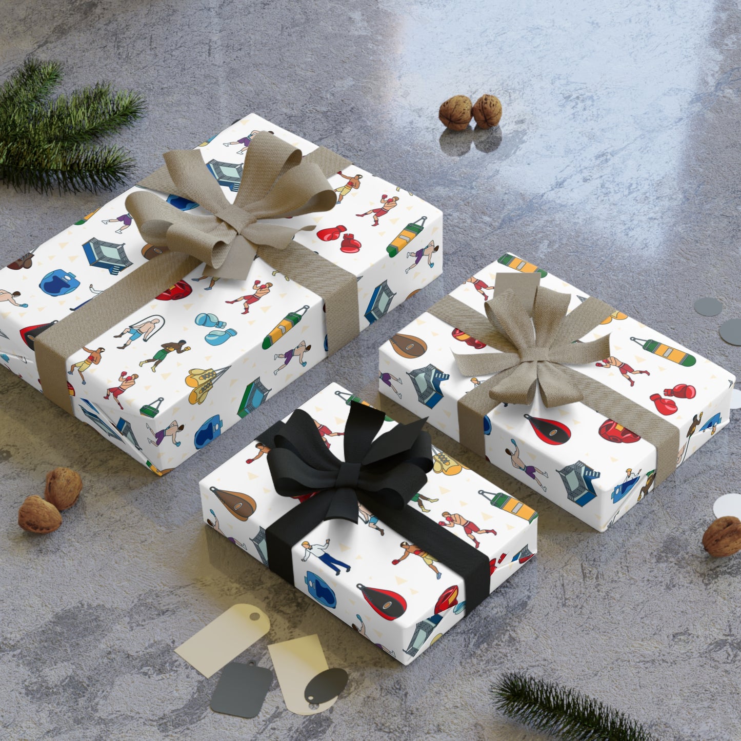 Boxing Print Gift Wrapping Paper Roll