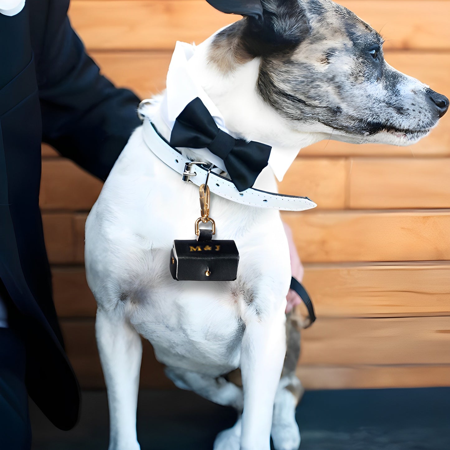 Personalized Wedding Ring Bearer Pouch for Dogs with Collar Attachment