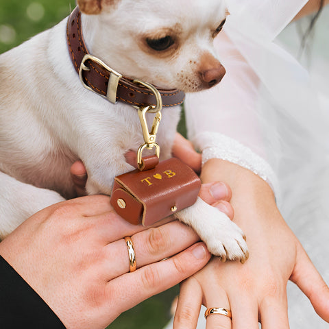 Sacchetto portafedi per cani personalizzato con attacco per collare
