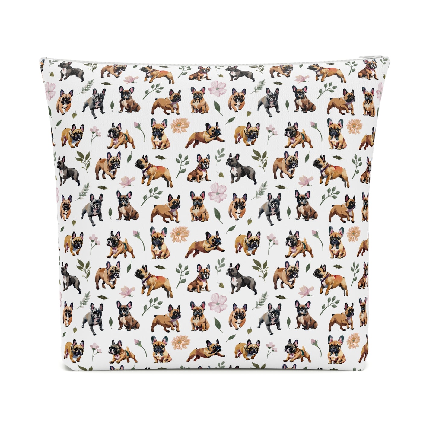 French Bulldog Print Cotton Cosmetic Bag/Makeup Organizer & Travel Pouch