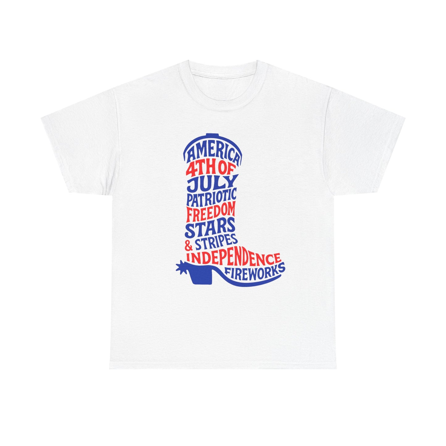 4th of July Cowboy Boot Words Graphic T-Shirt