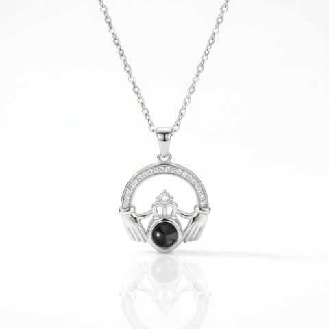 Personalized Claddagh Photo Projection Necklace