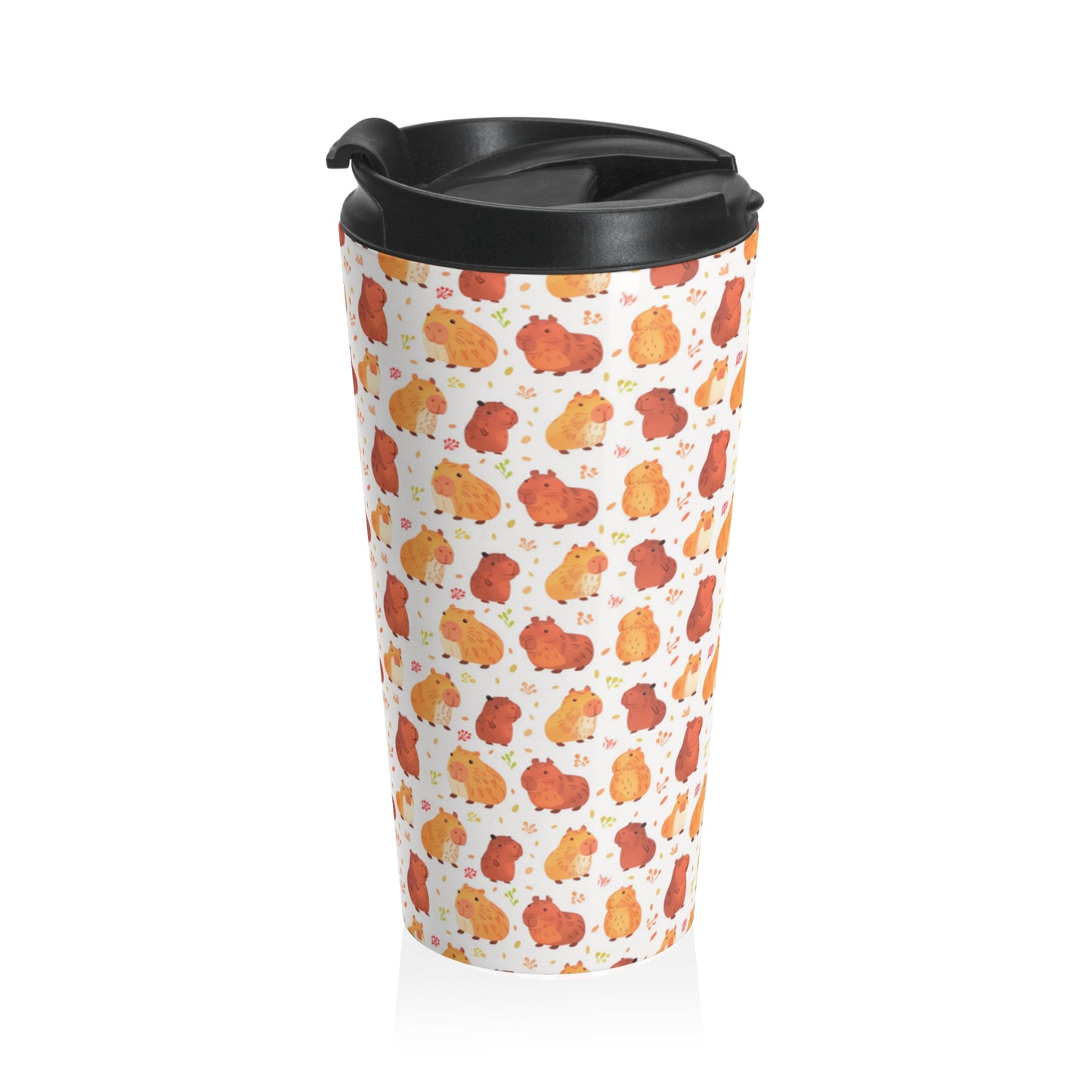 Chibi Kawaii Capybara Print 15 oz Stainless Steel Travel Mug