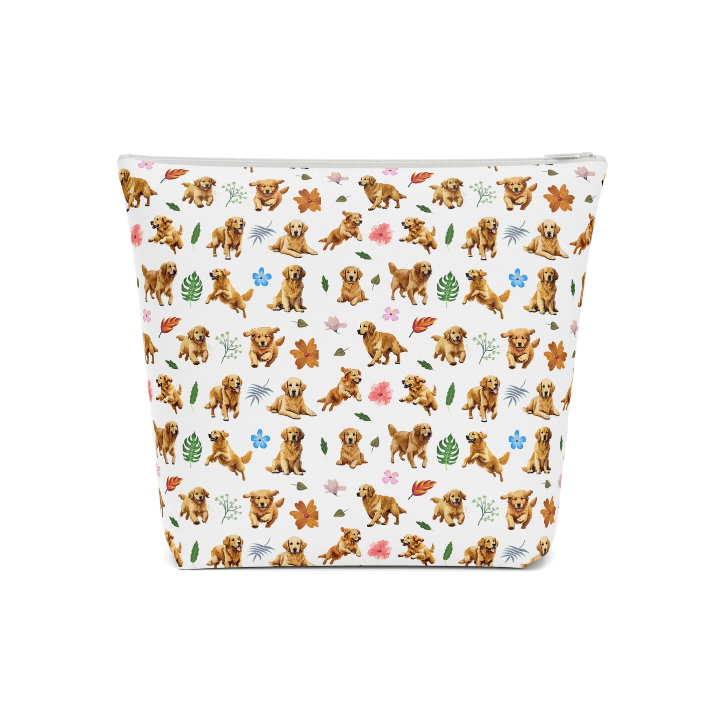 Golden Retriever Print Cotton Cosmetic Bag/Make up Organizer & Travel Pouch