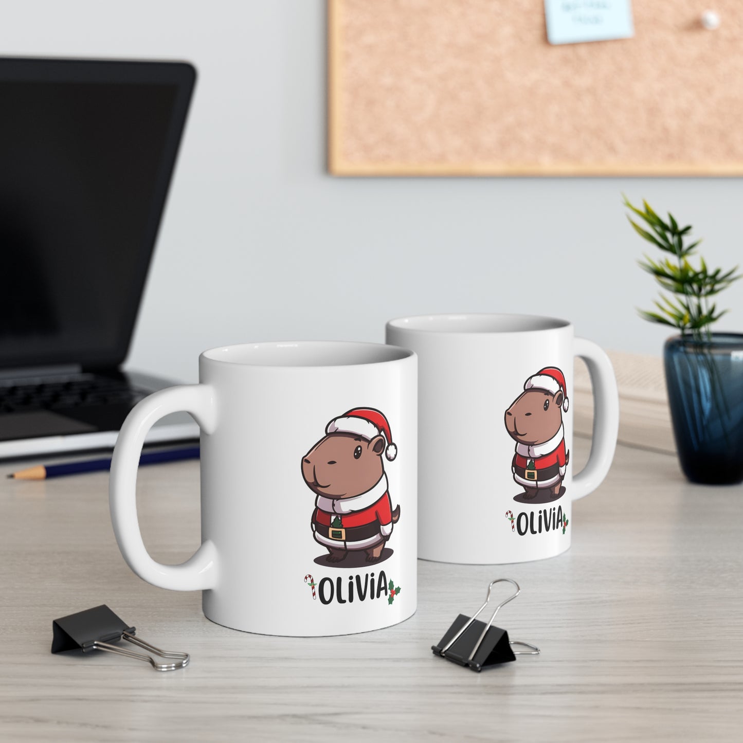 Christmas Santa Claus Capybara 11oz Ceramic Mug