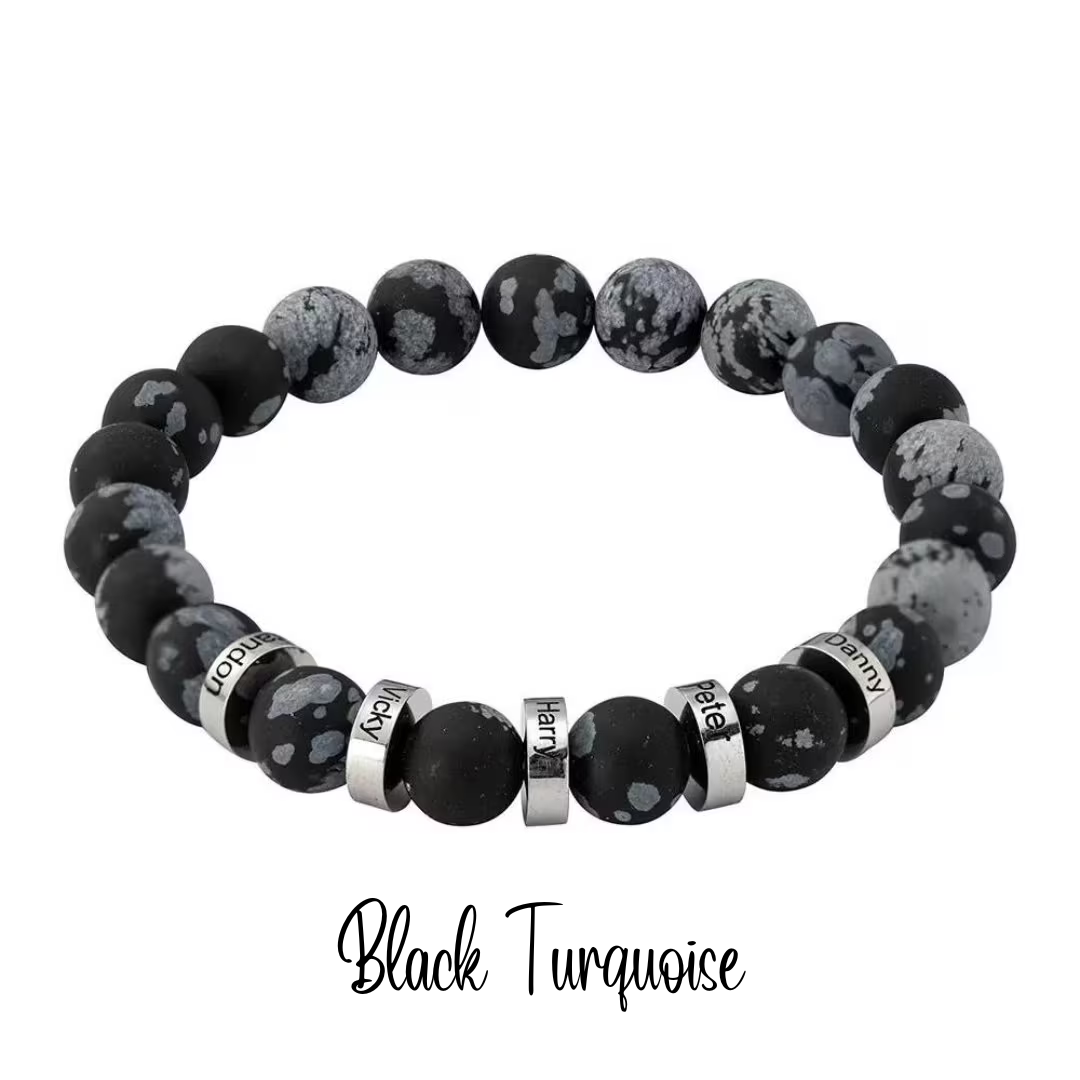 Personalized Beaded Bracelet with Name Charms