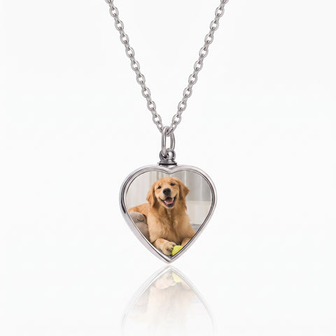 Custom Pet Photo Urn Heart Necklace