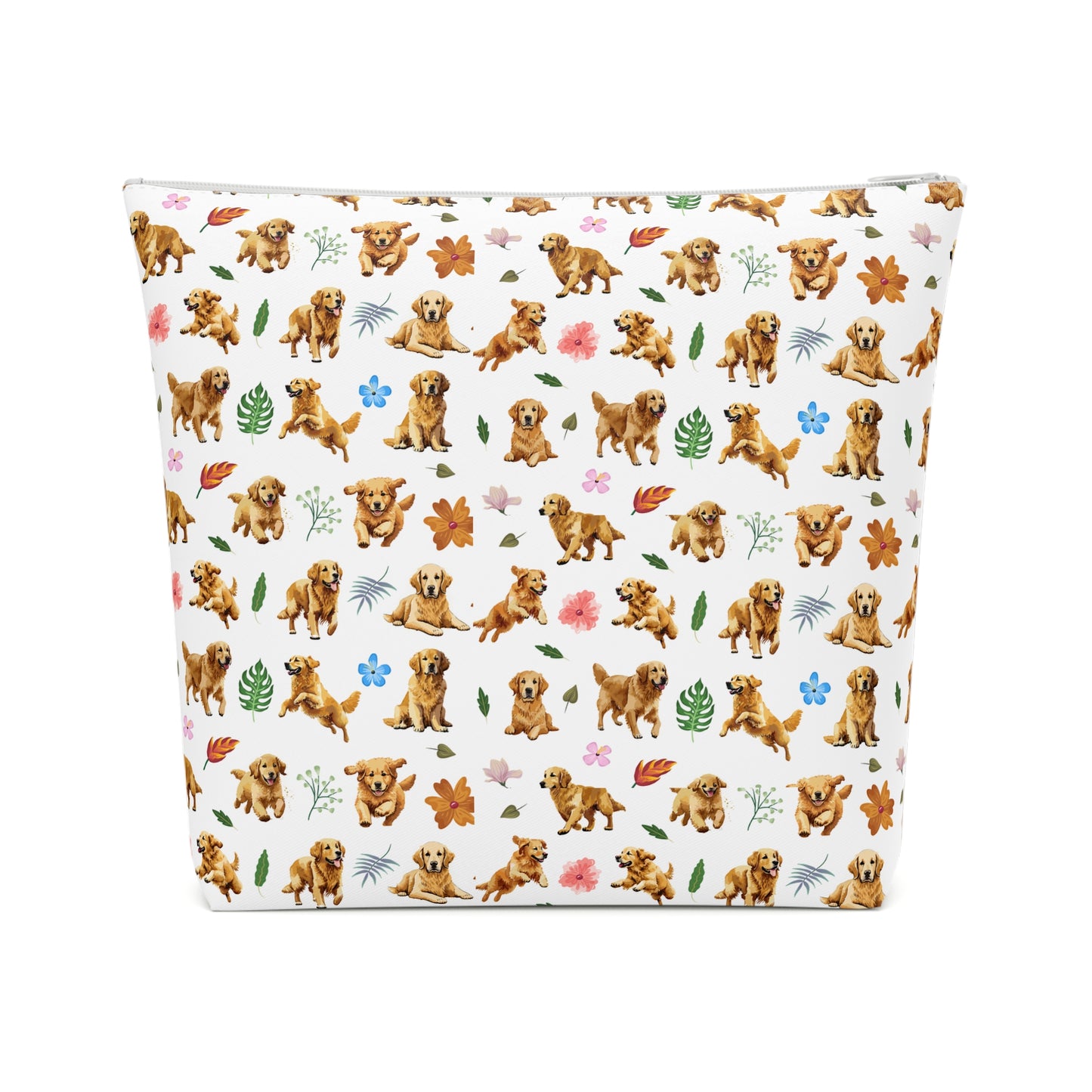Golden Retriever Print Cotton Cosmetic Bag/Make up Organizer & Travel Pouch