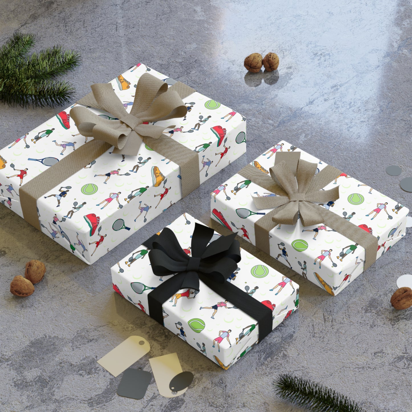 Tennis Print Gift Wrapping Paper Roll