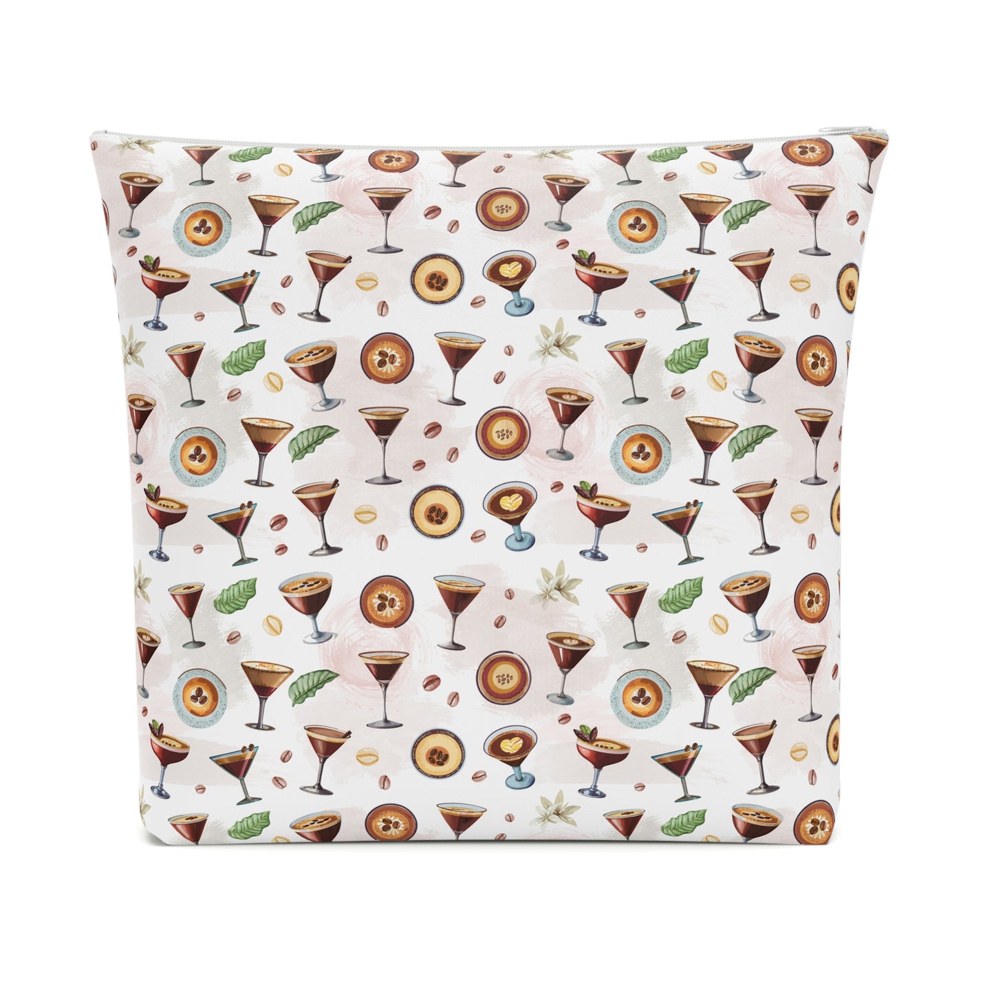 Espresso Martini Print Cotton Cosmetic Bag/Makeup Travel Pouch