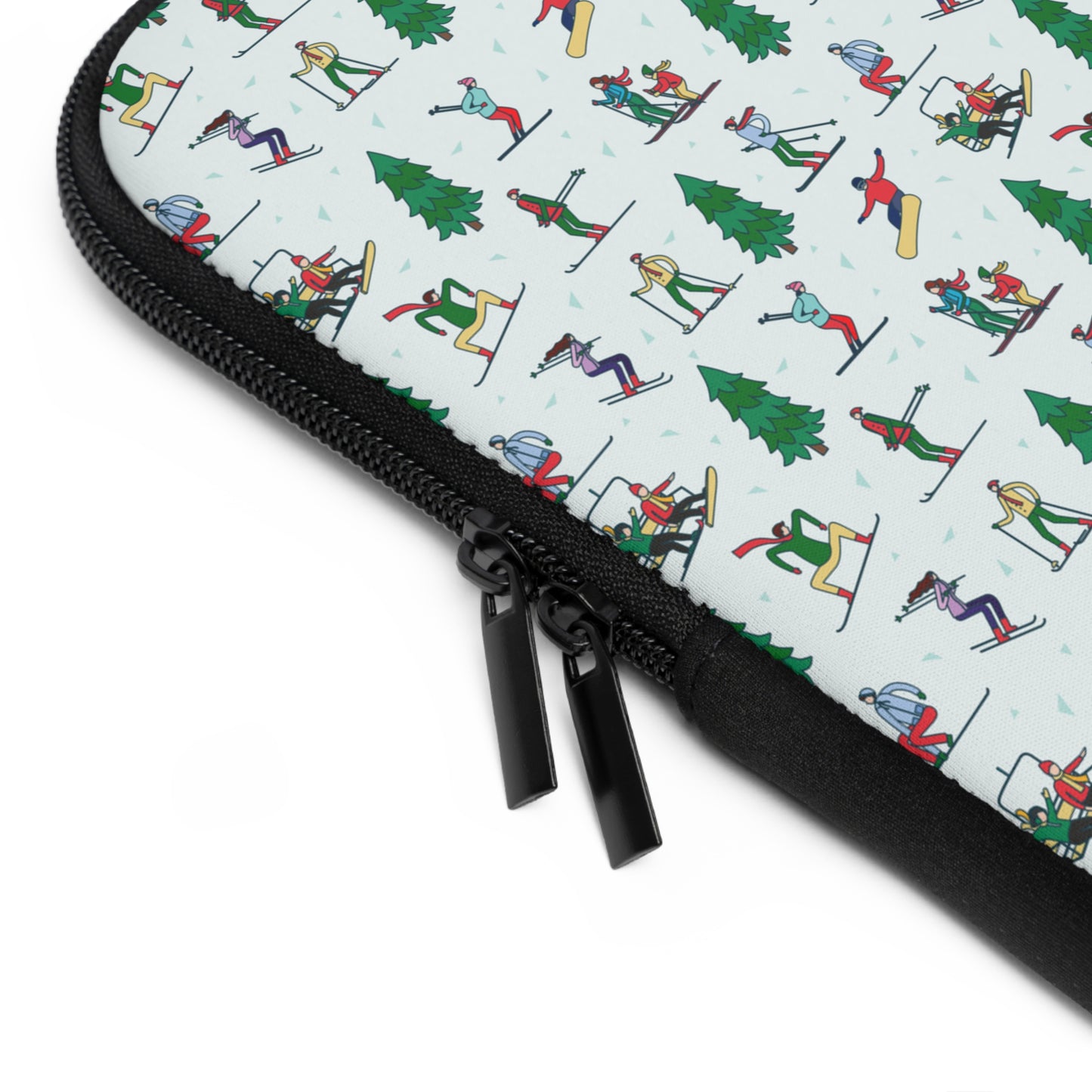 Skiing Winter Landscape Printed Laptop Sleeve