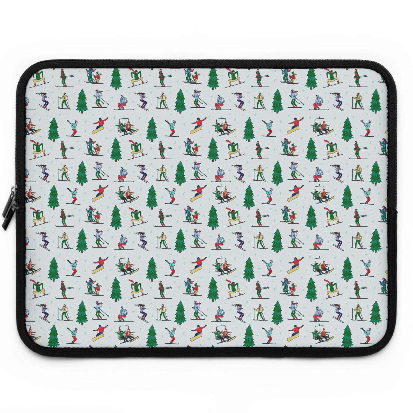 Skiing Winter Landscape Printed Laptop Sleeve