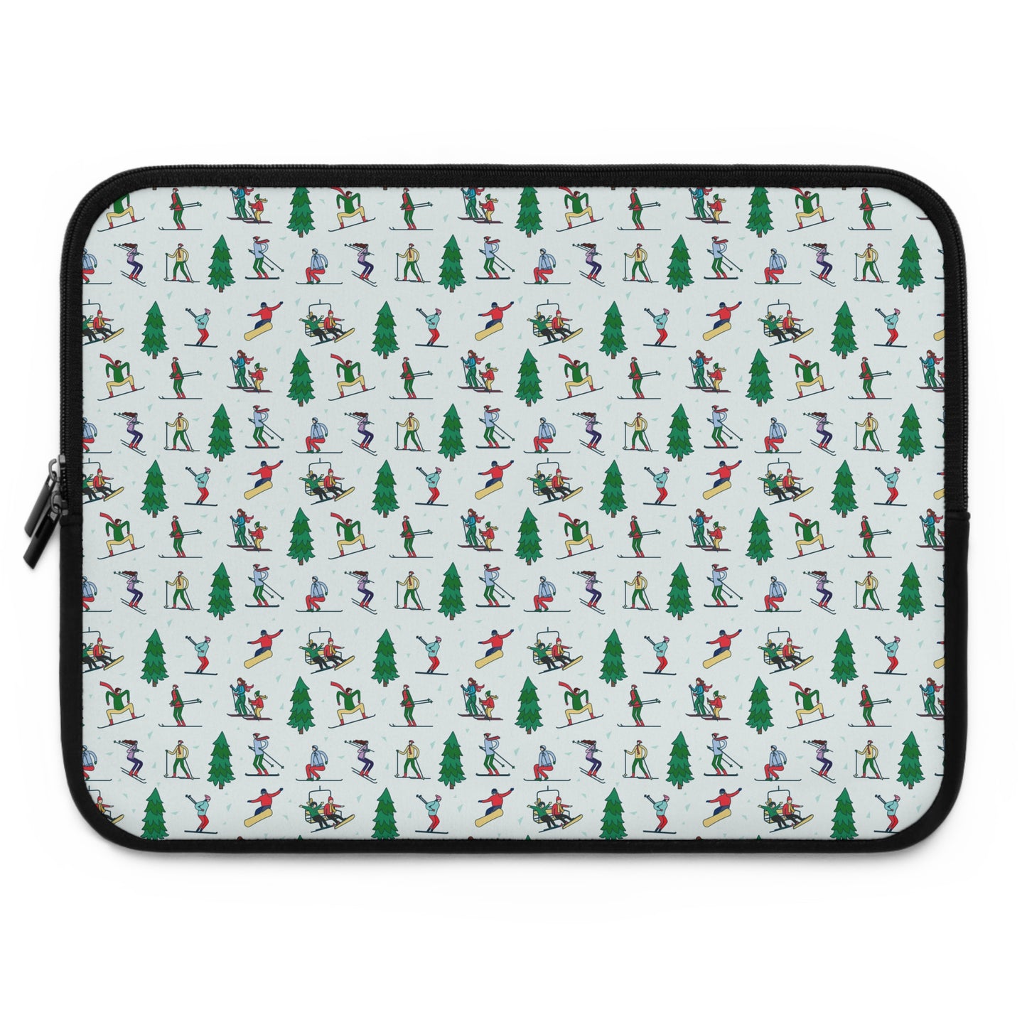 Skiing Winter Landscape Printed Laptop Sleeve