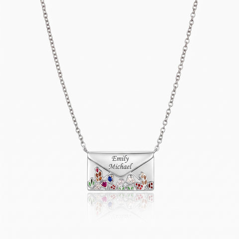 Custom Engraved Hidden Message Envelope Necklace