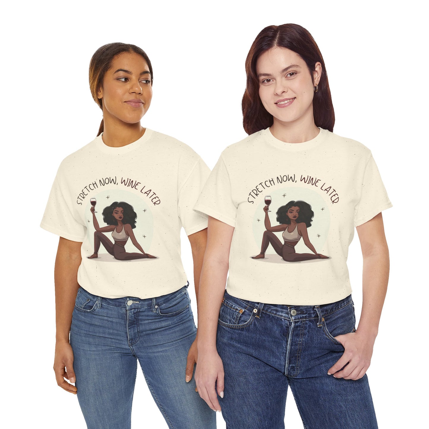Yoga and Wine Lover Graphic T-Shirt (Black)