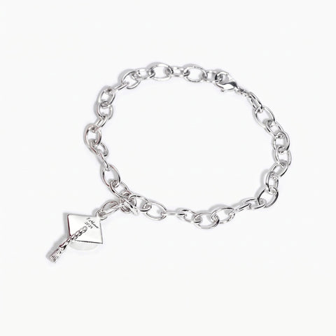 Personalized Mortarboard/Graduation Cap Bracelet with Custom Name + Year