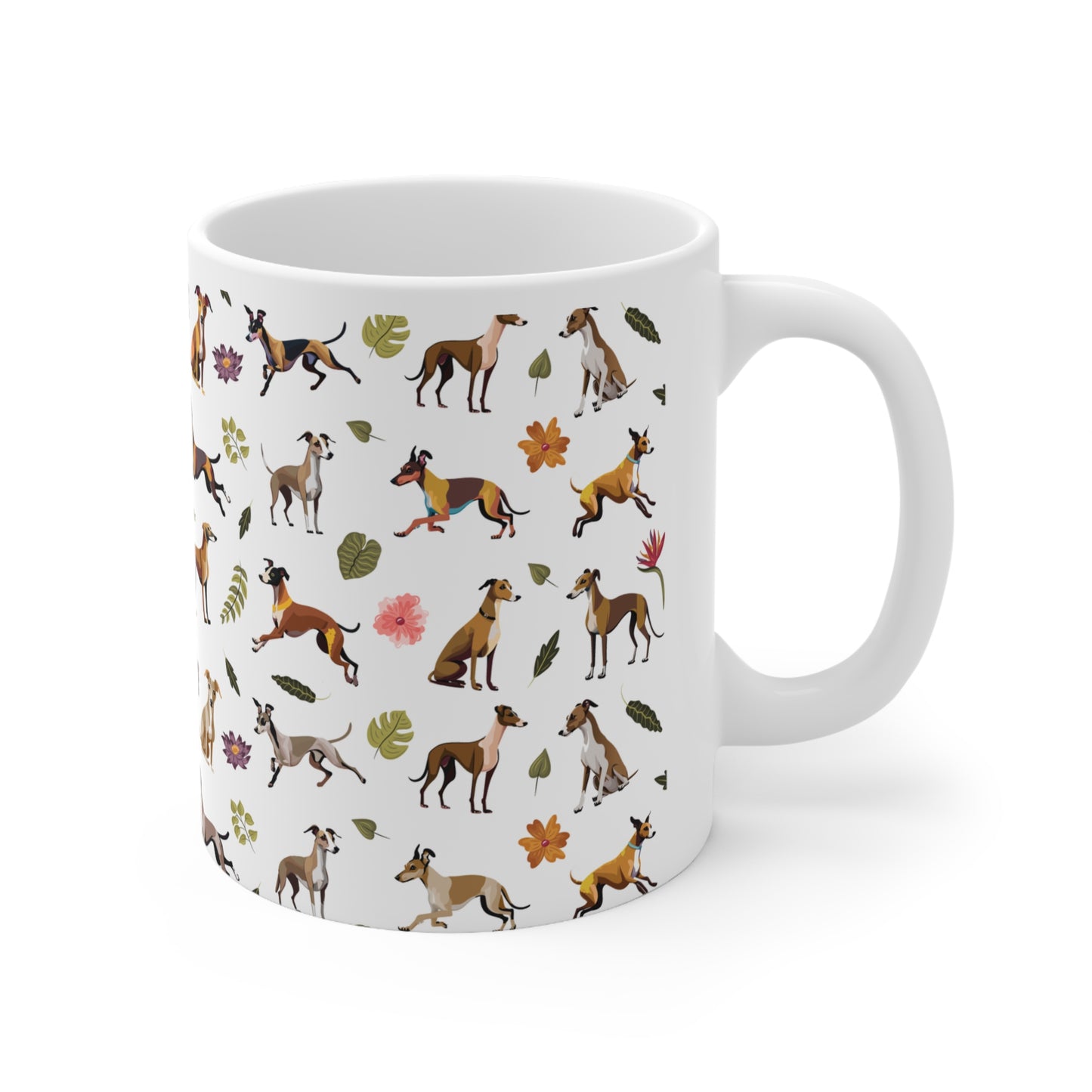 Whippet Dog Print 11oz Ceramic Mug