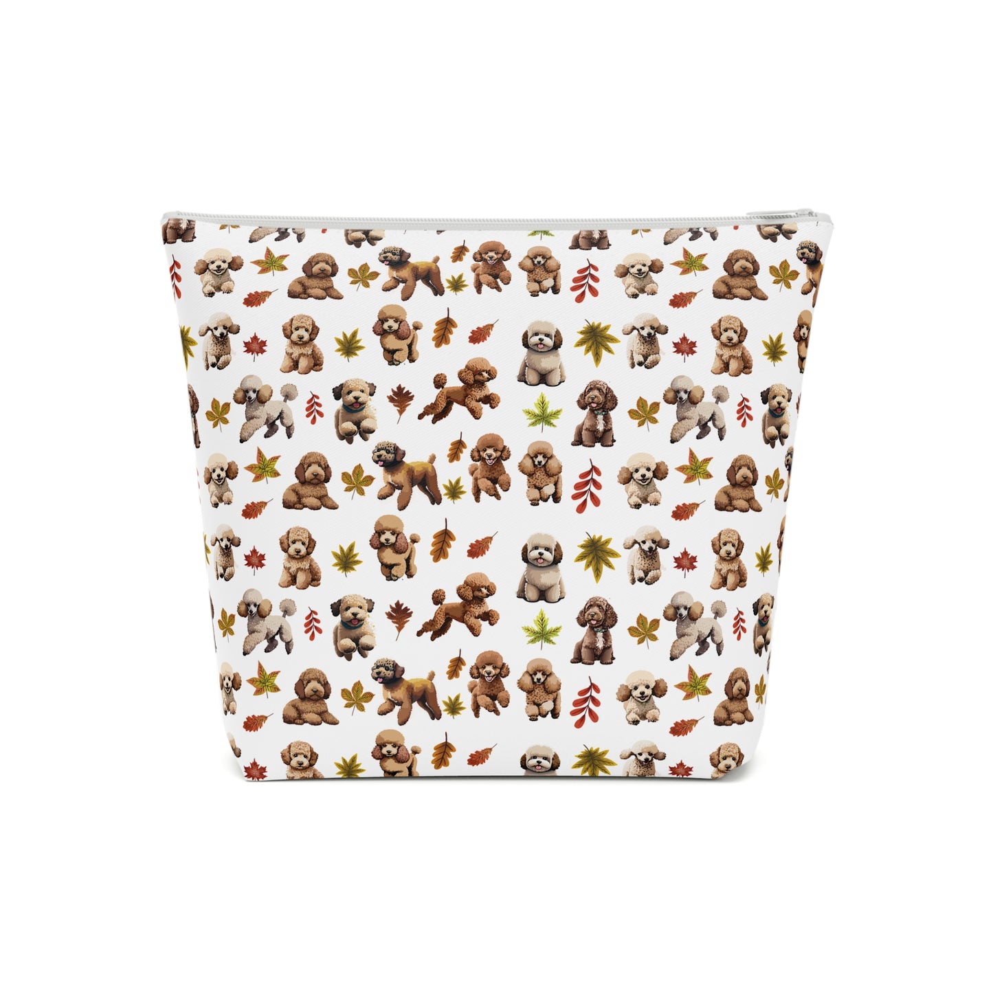 Poodle Print Cotton Cosmetic Bag/Makeup Travel Pouch