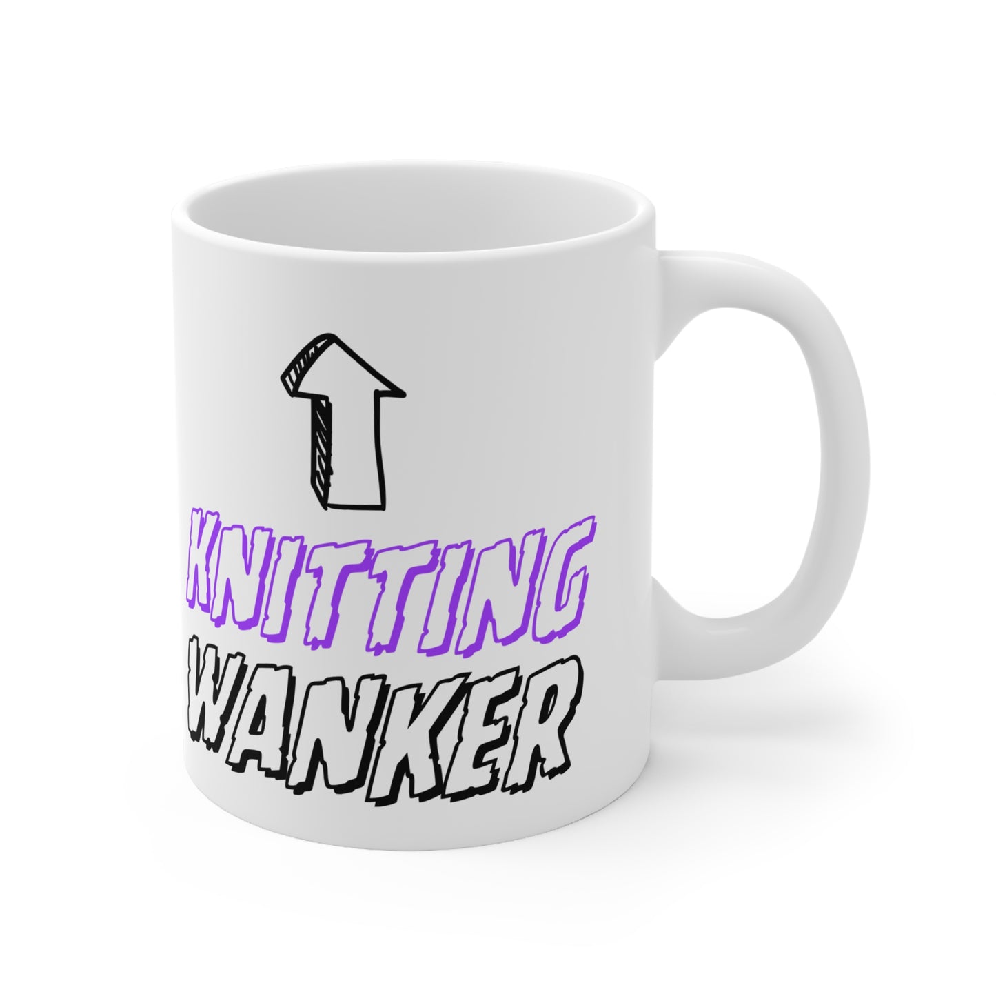 Knitting Wanker Quote 11oz Ceramic Mug