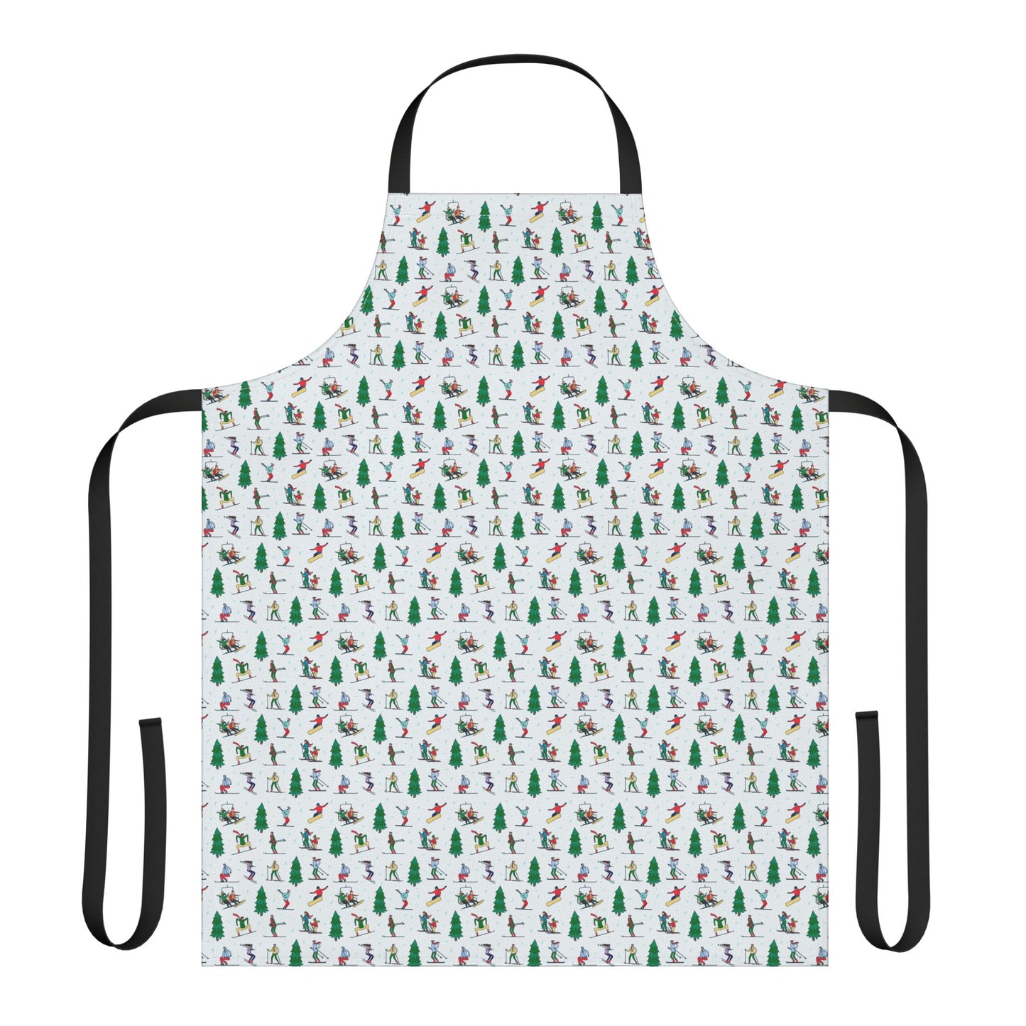 Ski Themed Winter Landscape Print Chef Cooking Apron
