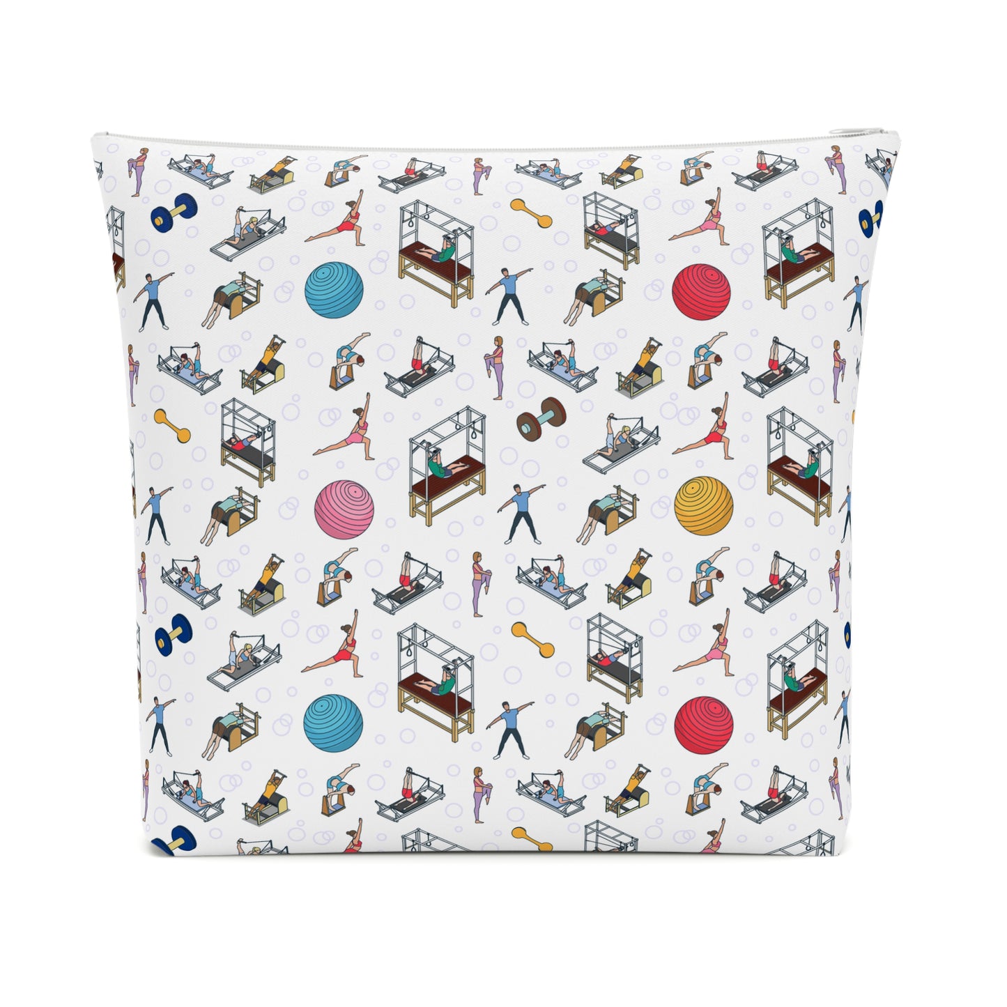 Pilates Print Cotton Cosmetic Bag/Makeup Organizer & Travel Pouch