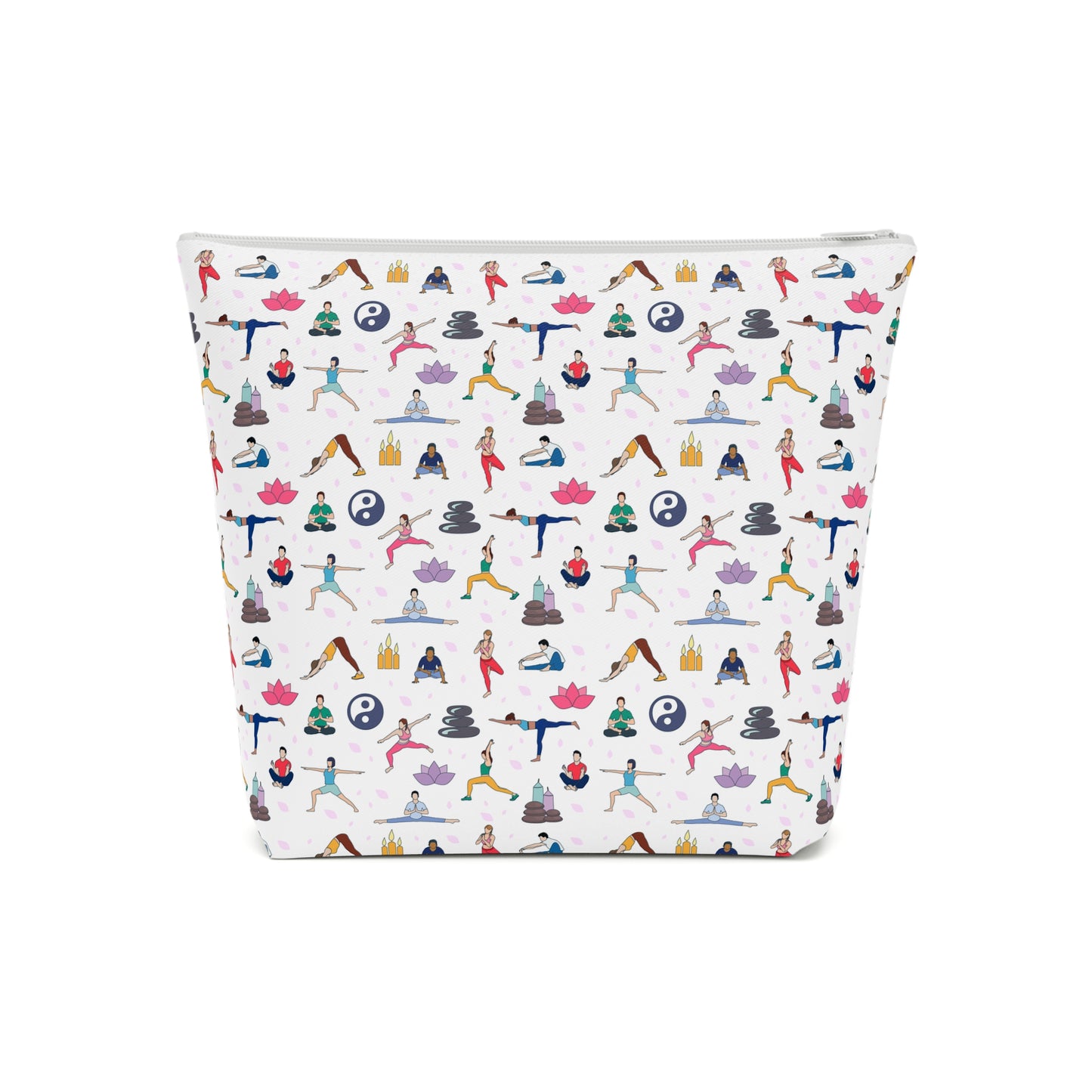 Yoga Print Cotton Cosmetic Bag/Makeup Organizer & Travel Pouch