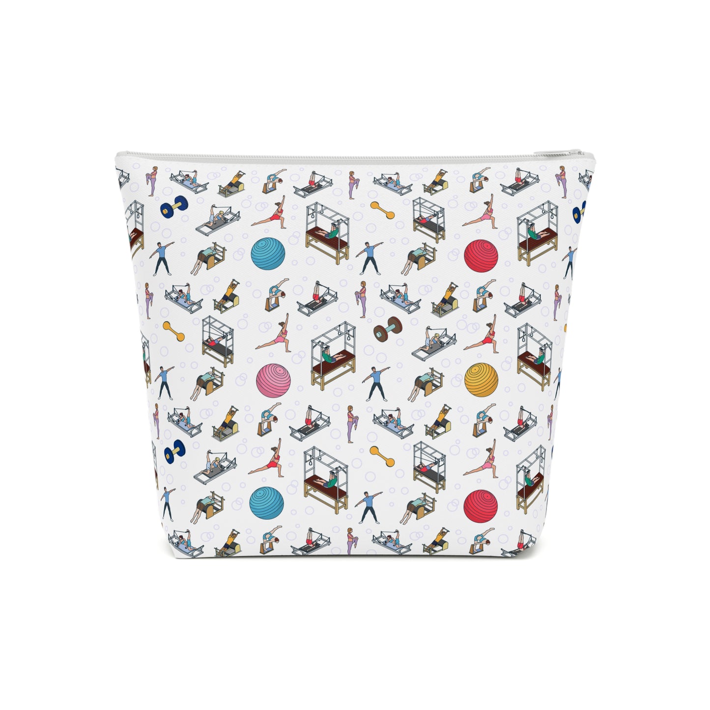 Pilates Print Cotton Cosmetic Bag/Makeup Organizer & Travel Pouch