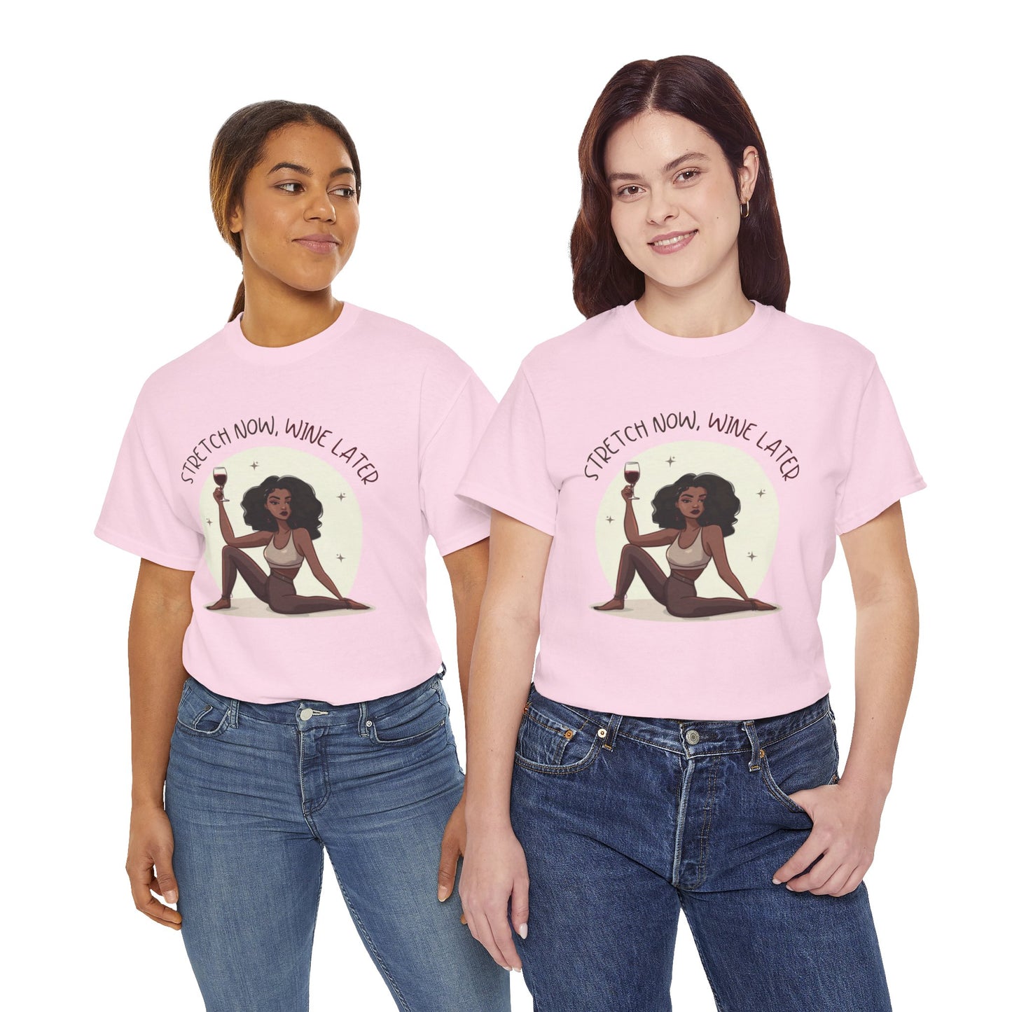 Yoga and Wine Lover Graphic T-Shirt (Black)