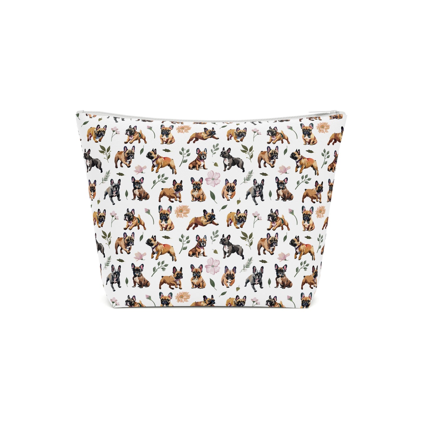 French Bulldog Print Cotton Cosmetic Bag/Makeup Organizer & Travel Pouch
