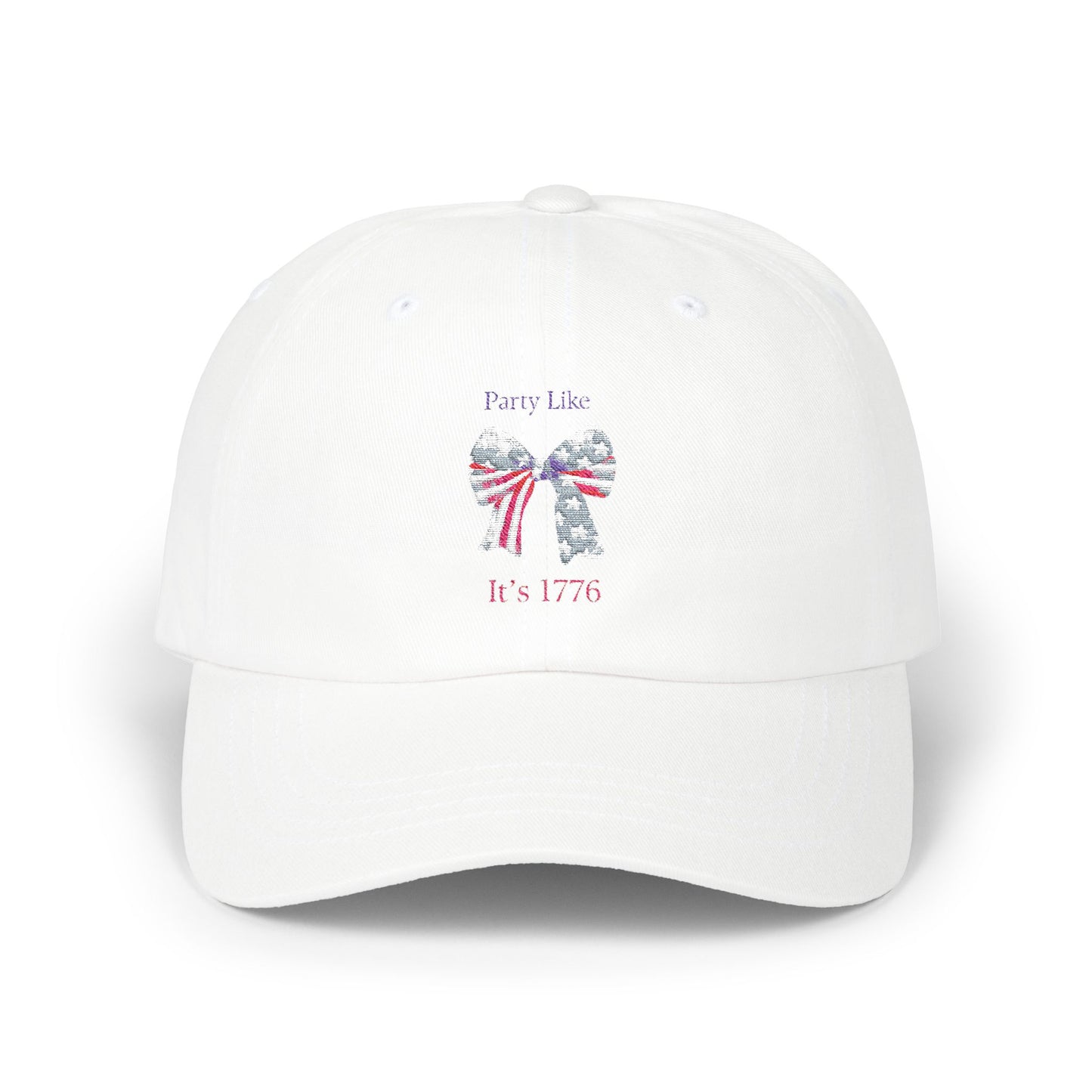 "Party Like It's 1776" 4th of July Bow Classic Cotton Dad Cap