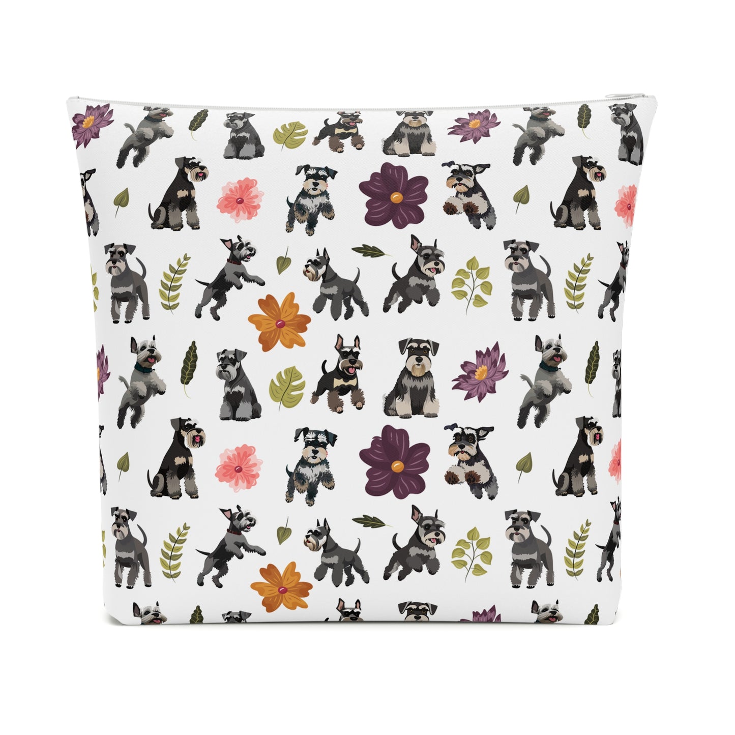 Schnauzer Print Cotton Cosmetic Bag/Makeup Organizer & Travel Pouch