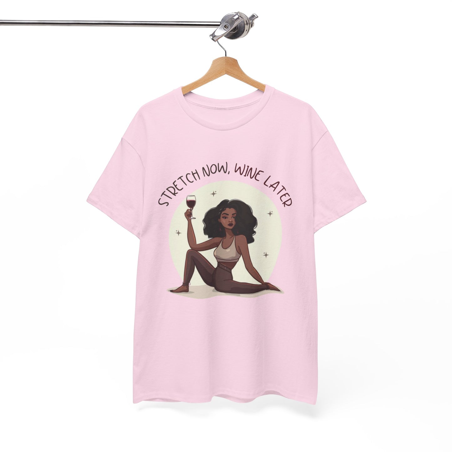 Yoga and Wine Lover Graphic T-Shirt (Black)